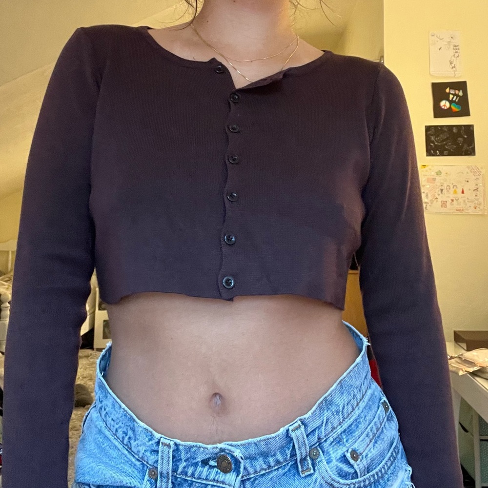 Cropped Brown Sweater